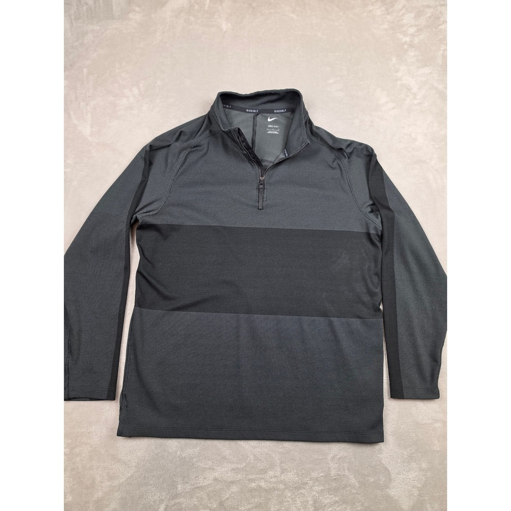 Nike Vapor Golf 1/4 Zip Pullover Mens Large Gray Dri-Fit Colorblock CU9828-010